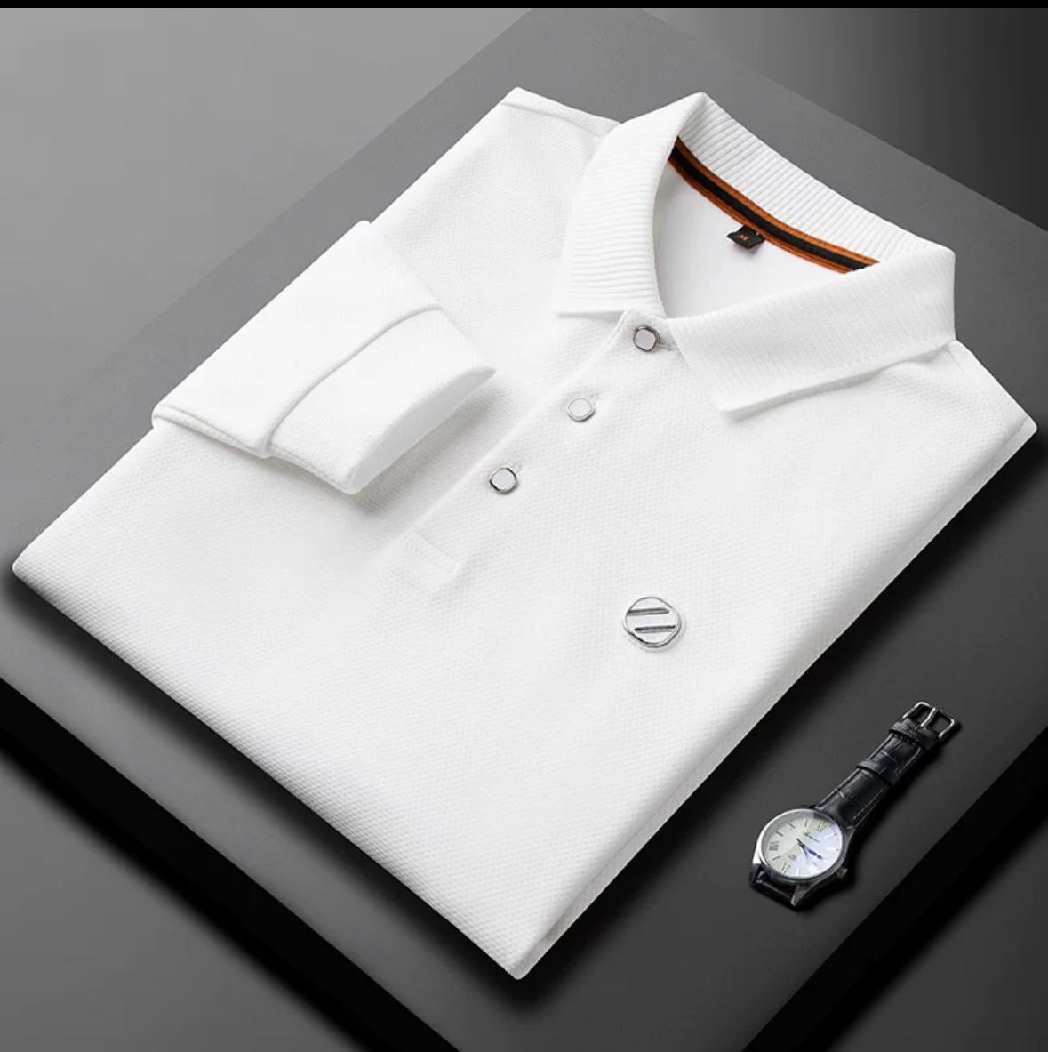 Heritage Luxe Long-Sleeve Polo T-Shirt
