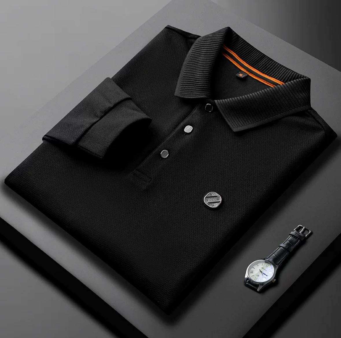 Heritage Luxe Long-Sleeve Polo T-Shirt