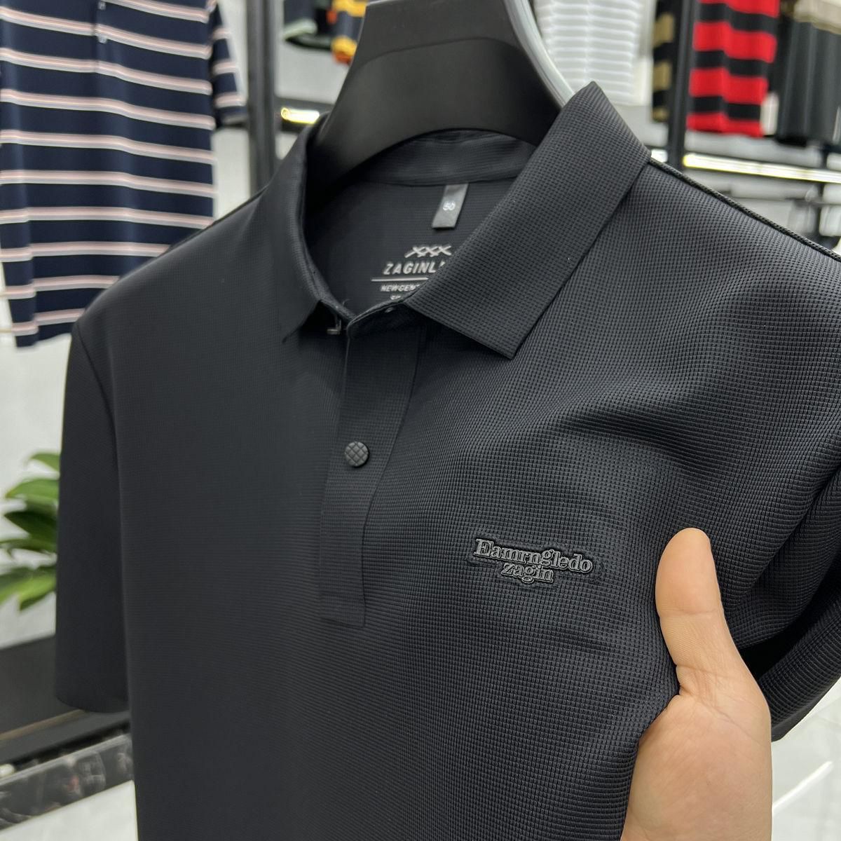 Men’s Textured Polo Shirt With Elegant Minimalist Design
