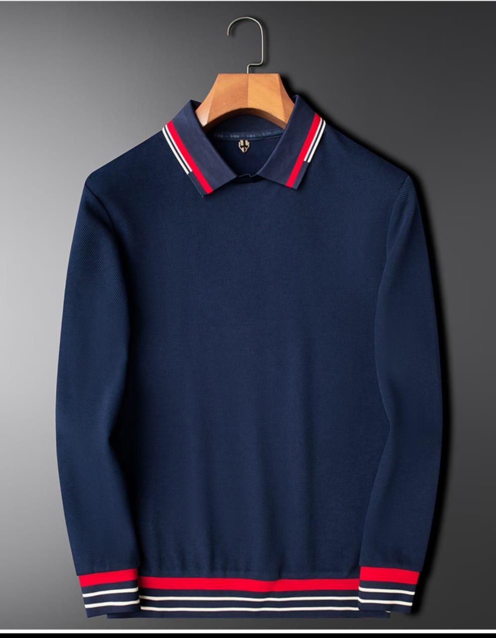 Modern Fit Polo with Retro Red & Navy Accents