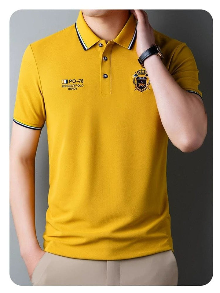 Men's Premium Polo T-Shirt with Crest Embroidery