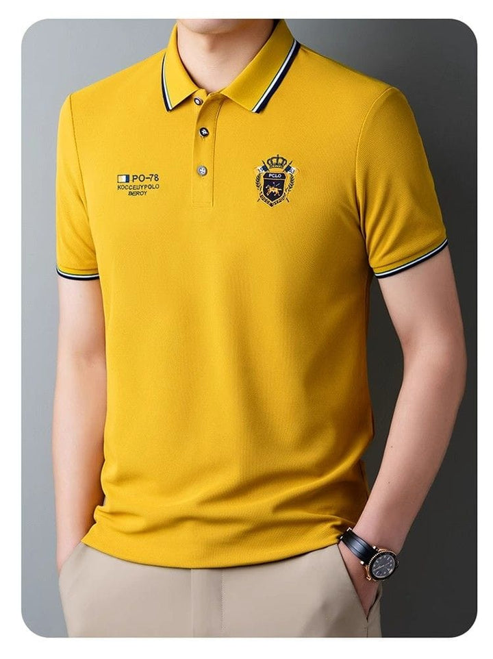Men's Premium Polo T-Shirt with Crest Embroidery