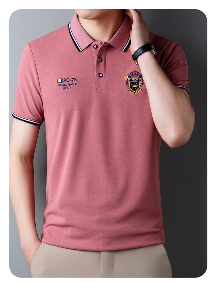 Men's Premium Polo T-Shirt with Crest Embroidery