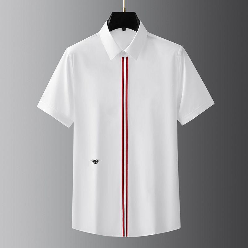 Urban Classic Red Stripe & Bee Embroidery Shirt