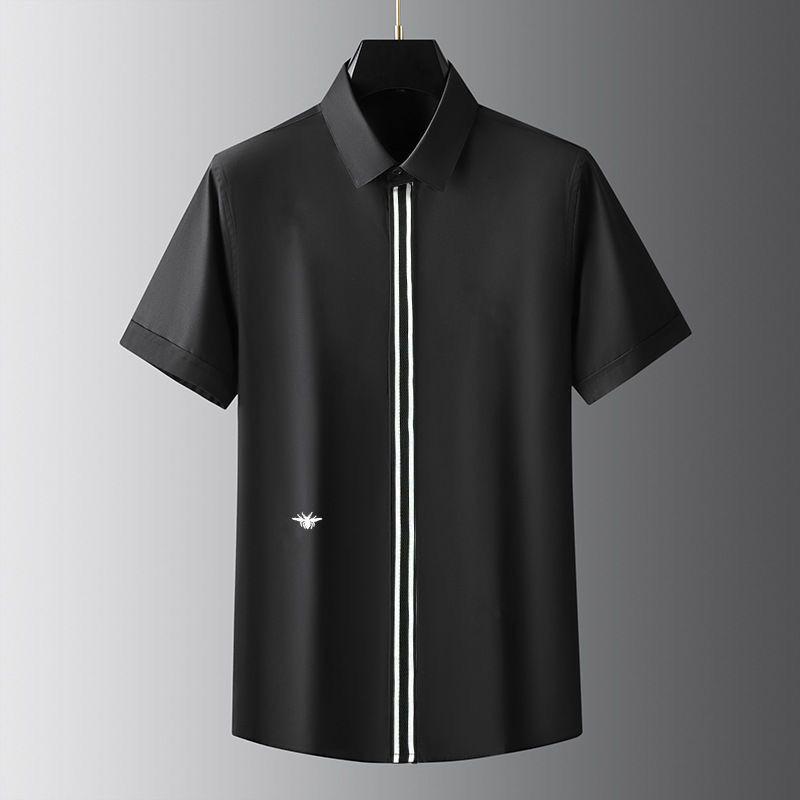 Elite Streetwear Vertical Stripe & Bee Embroidery Shirt